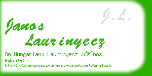 janos laurinyecz business card